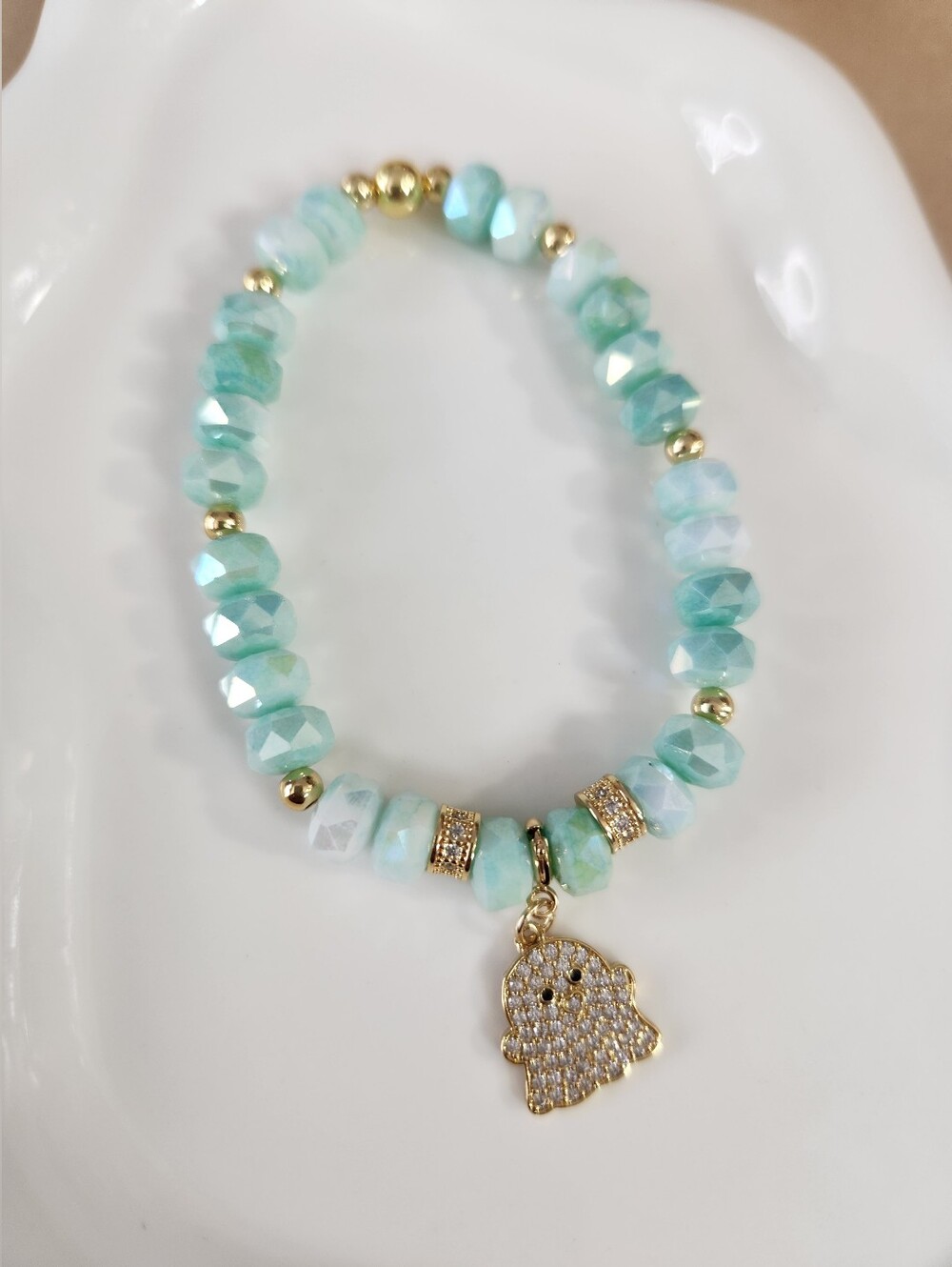 Ghost Charm Beaded Bracelet